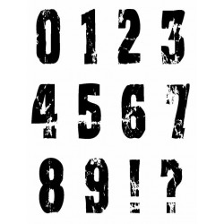 Distressed Numbers Rubber Stamp Set