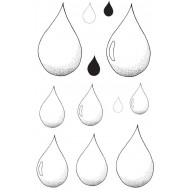 Water Droplets Rubber Stamp Set
