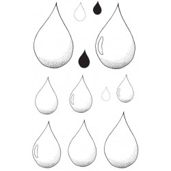 Water Droplets Rubber Stamp Set