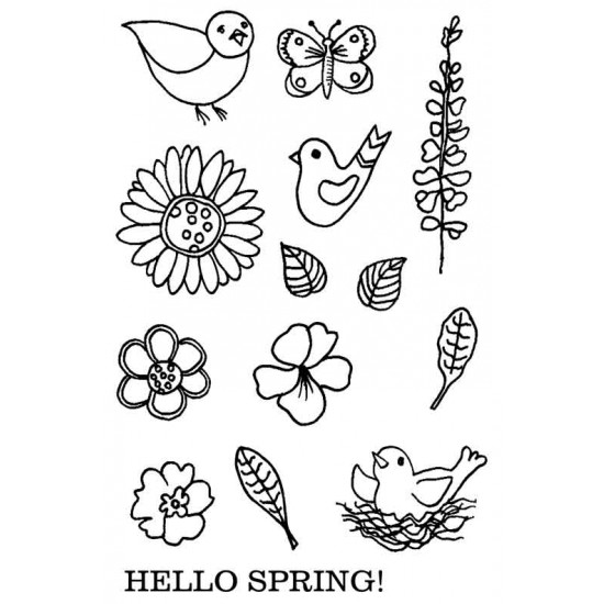 Spring Fling Rubber Stamp Set