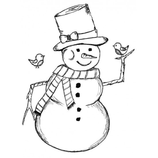 Cecil the Snowman Rubber Stamp