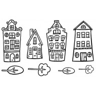 Townhouses Rubber Stamp Set