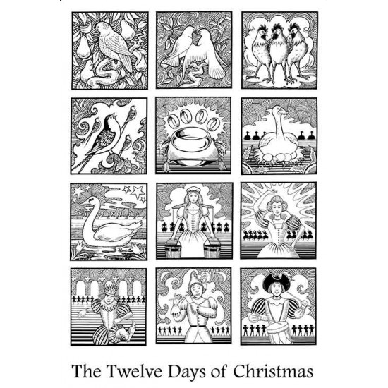 12 Days of Christmas Mini Cling Rubber Stamp Set
