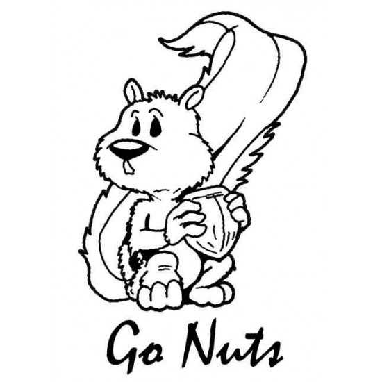 Go Nuts Squirrel Rubber Stamp