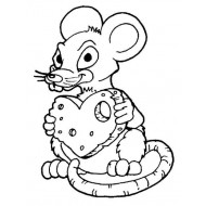 Mouse with Cheese Rubber Stamp