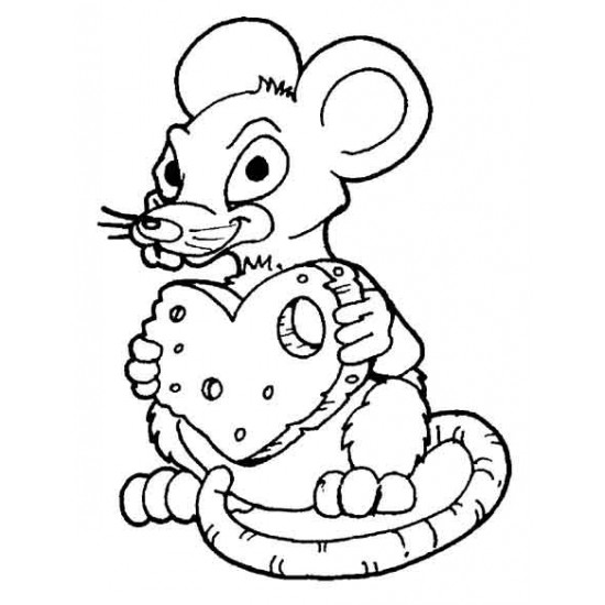 Mouse with Cheese Cling Rubber Stamp
