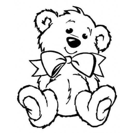 Teddy Relaxing Rubber Stamp