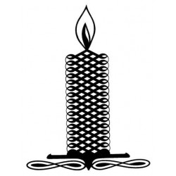 Calligraphic Candle Rubber Stamp