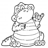 Waving Crocodile Cling Rubber Stamp