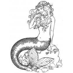 Mermaid Rubber Stamp