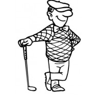 Gary the Golfer Rubber Stamp
