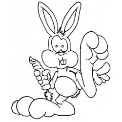 Bigfoot Bunny Rabbit Rubber Stamp