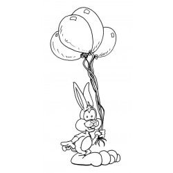 Balloon Bunny Rabbit Rubber Stamp