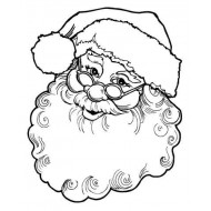Happy Santa Face Rubber Stamp