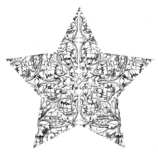 Etched Star Rubber Stamp