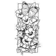 Floral Panel Rubber Stamp