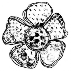 Grunge Flower 3 Rubber Stamp