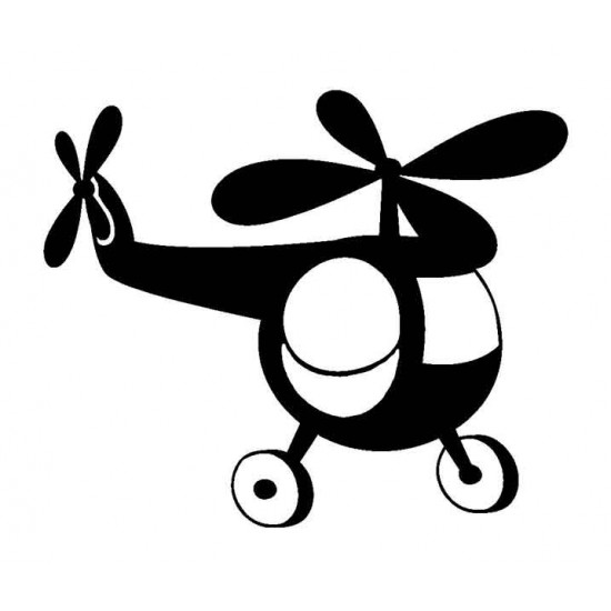Small Helicopter Rubber Stamp