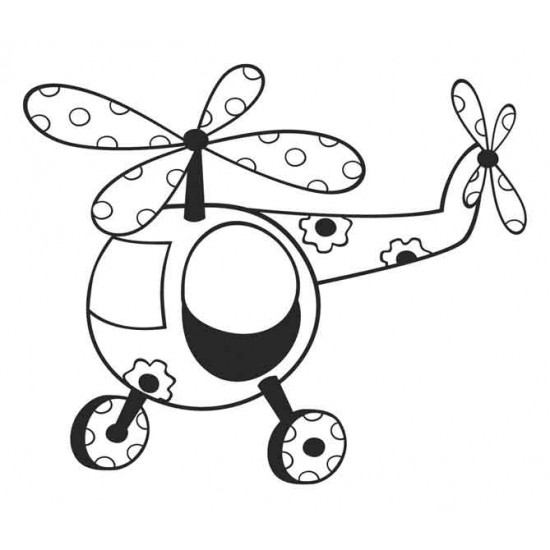 Toy Helicopter Rubber Stamp