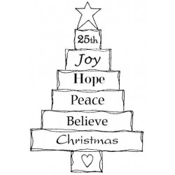 Layered Christmas Tree Rubber Stamp