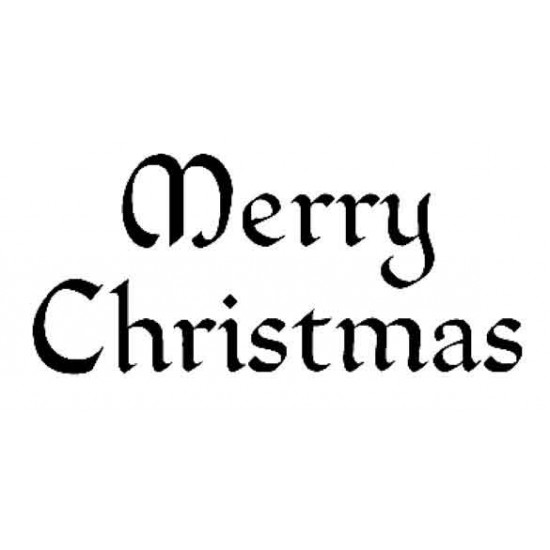 Merry Christmas Gothic Rubber Stamp