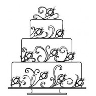 3 Tiered Wedding Cake Rubber Stamp