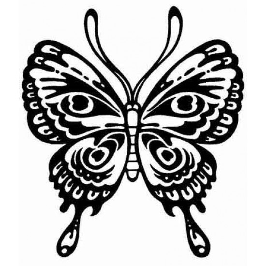 Stylized Butterfly Rubber Stamp