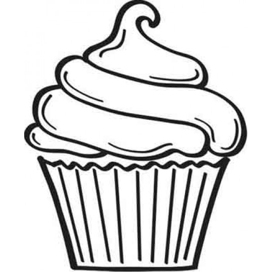 Small Cupcake Rubber Stamp