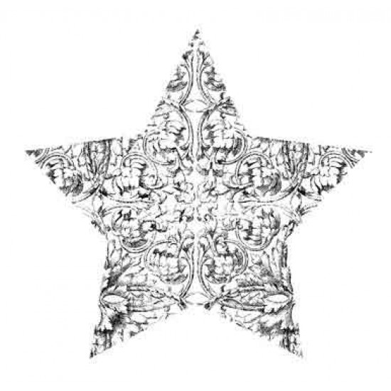 Mini Etched Star Rubber Stamp