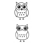 Small Owls Rubber Stamp Set