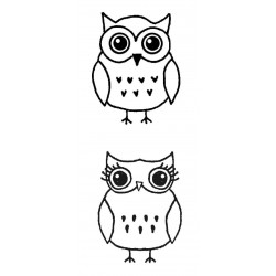 Small Owls Rubber Stamp Set