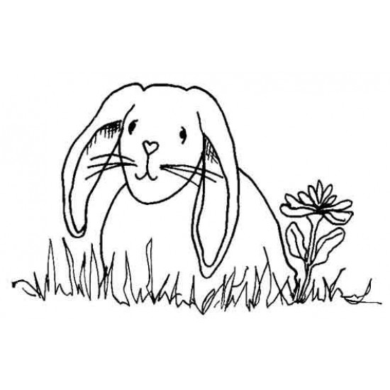 Spring Bunny Rubber Stamp