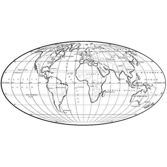 World Map Rubber Stamp