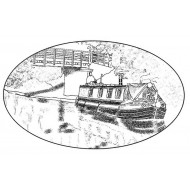Canal Boat Rubber Stamp