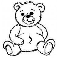 Large Archie Bear Rubber Stamp