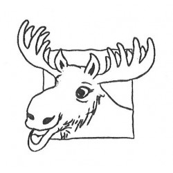 Mini Moose Rubber Stamp