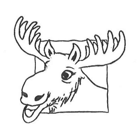 Mini Moose Rubber Stamp