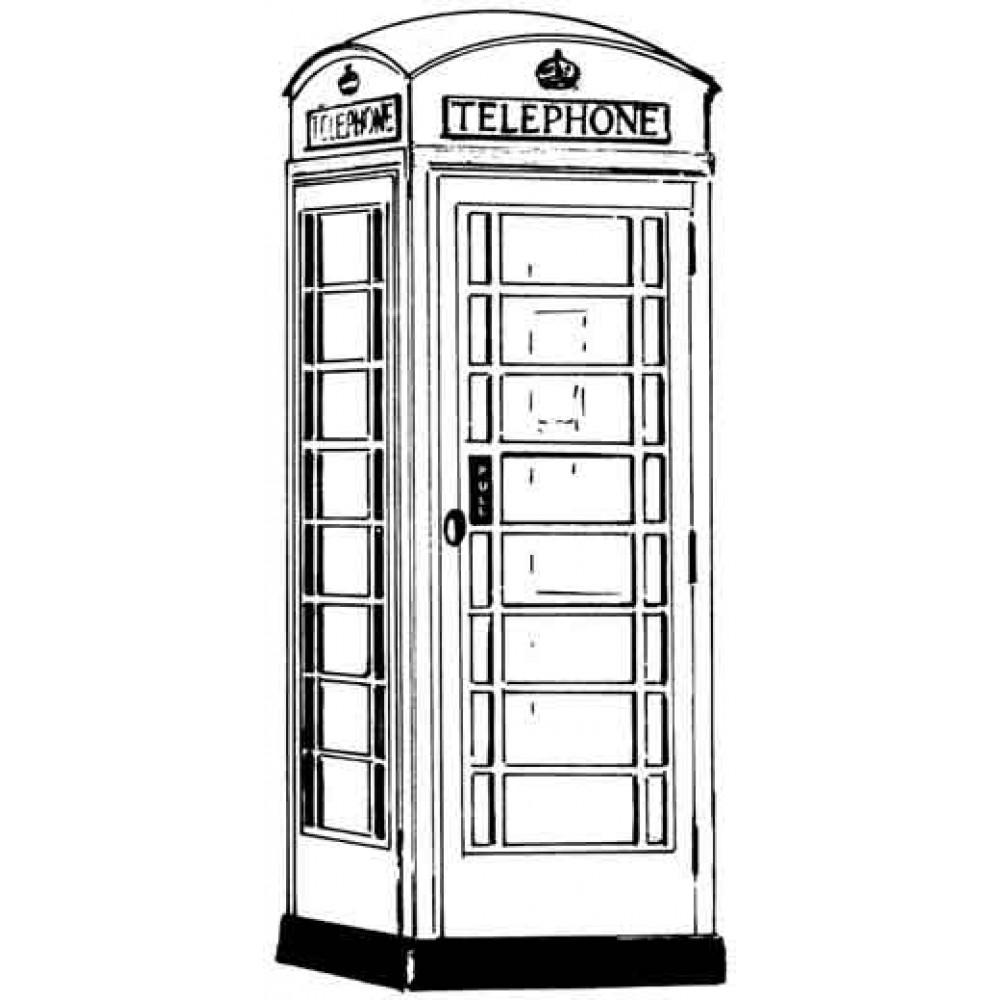 Telephone Box Rubber Stamp