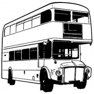 Double Decker Bus Rubber Stamp