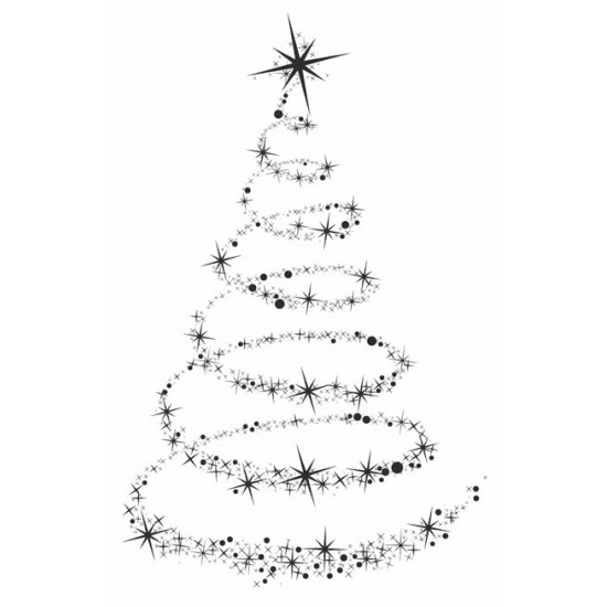 Star Tree Cling Rubber Stamp