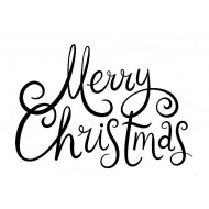Merry Christmas Freehand Lg Rubber Stamp