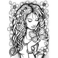Blossom Girl Unmounted Rubber stamp