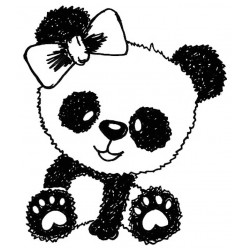 Pretty Panda Rubber Stamp