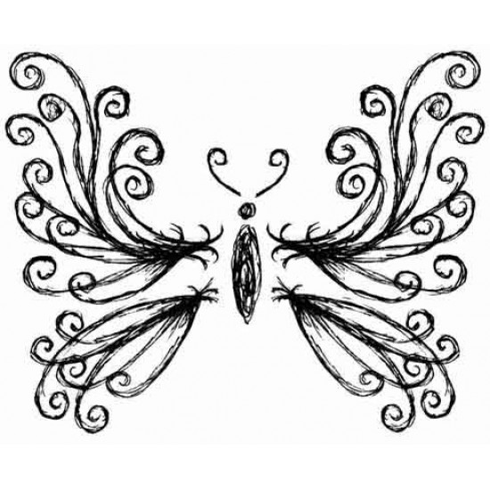 Emilys Butterfly Rubber Stamp