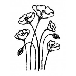 Emilys Flowers Rubber Stamp