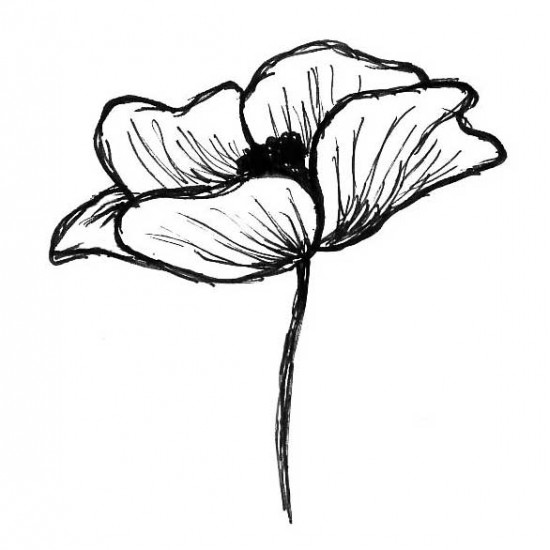 Emily's Poppy Small Rubber Stamp