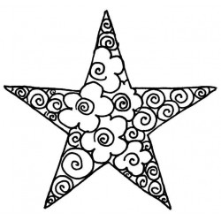 Floral Star Rubber Stamp