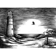 Sunset at Sea Rubber Stamp
