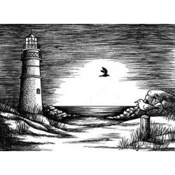 Sunset at Sea Rubber Stamp