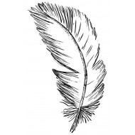 Floating Feather Small Rubber Stamp